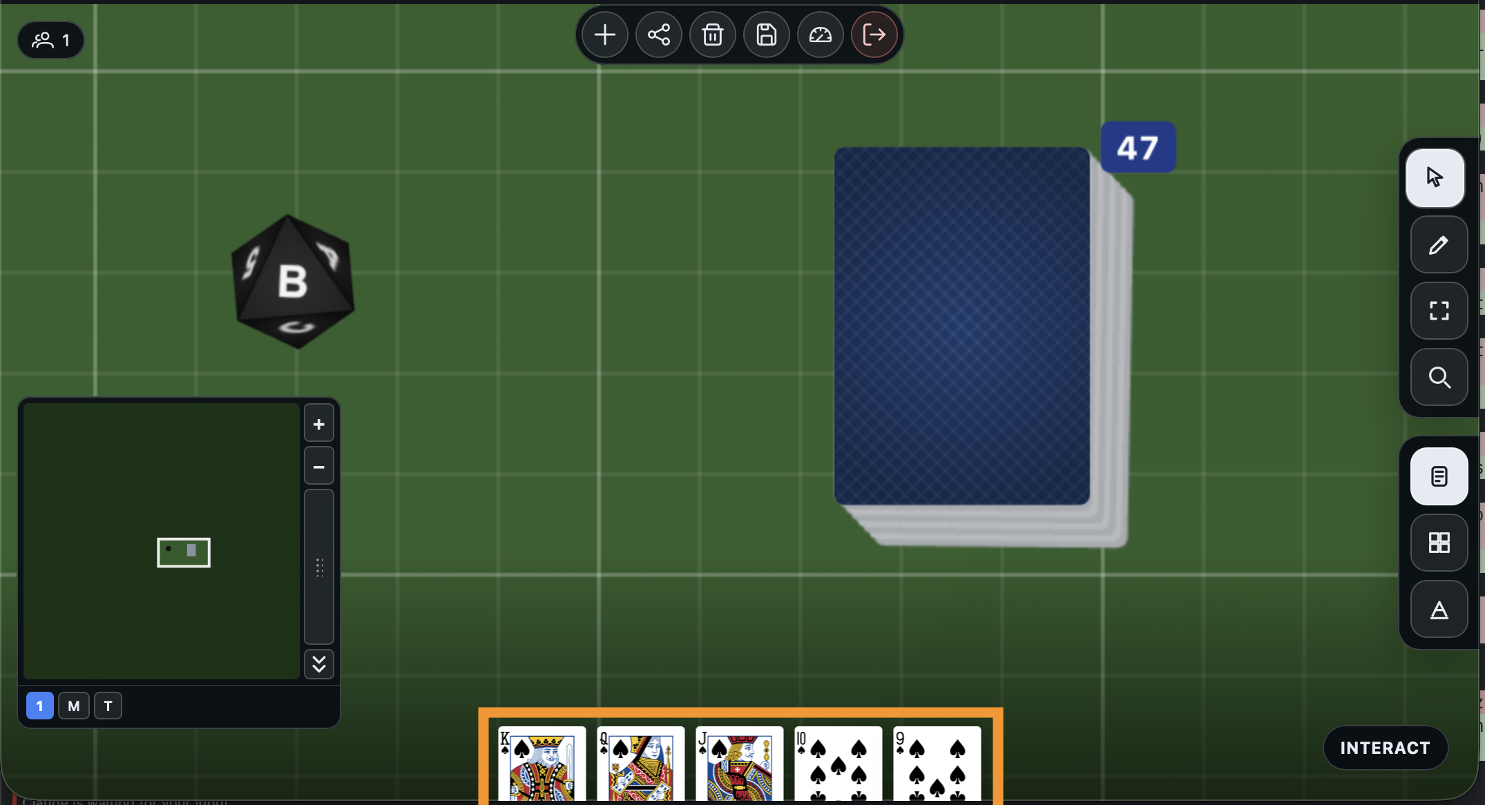 Five cards in hand