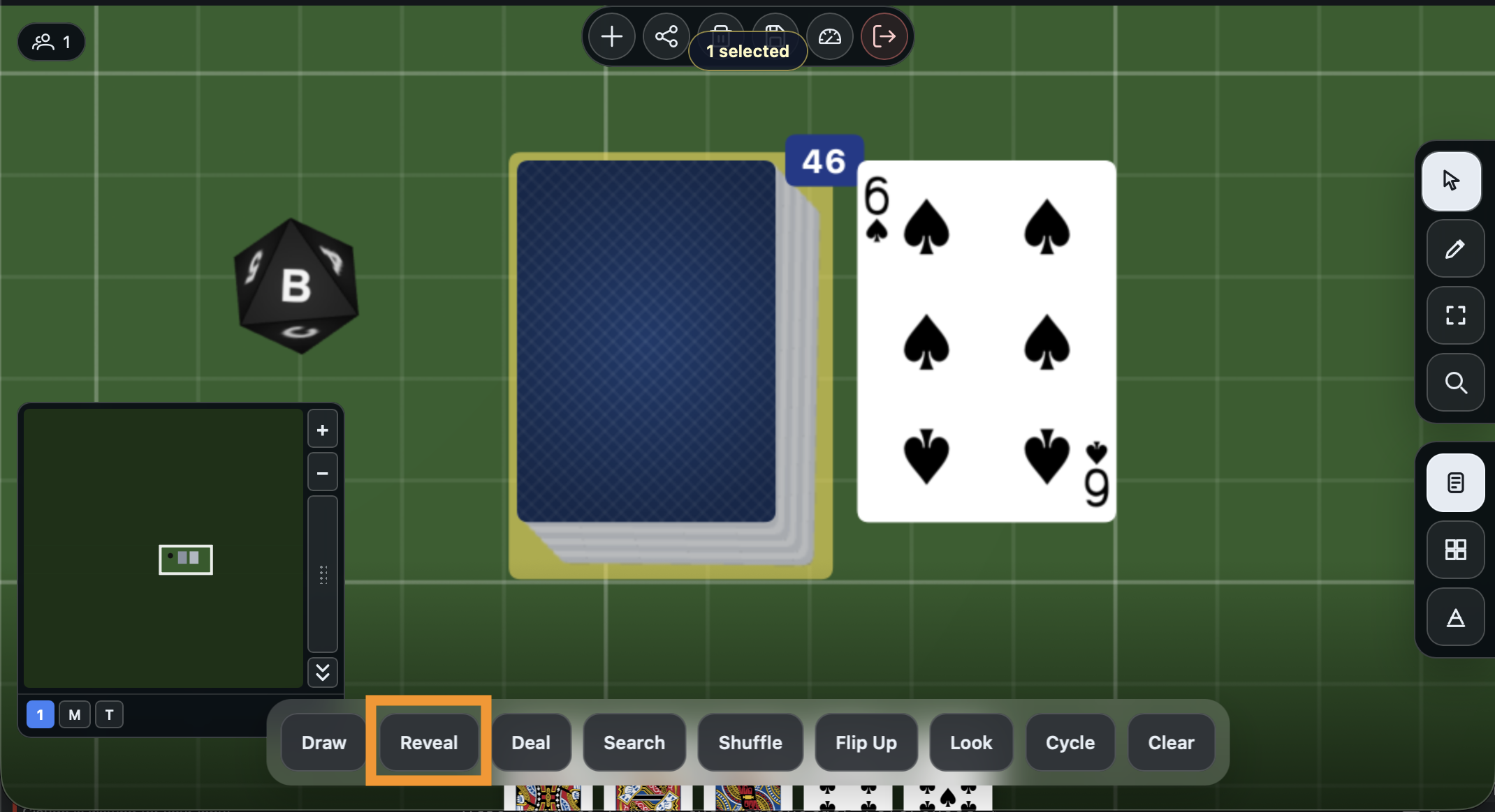 The Reveal action with a card shown