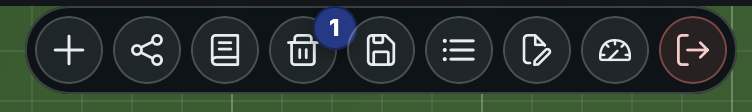 The toolbar showing buttons from left to right: Add, Share, Resources, Trash with a count badge of one, Save Table Configuration, Sequences, Notes, Performance Profiler, and End Game